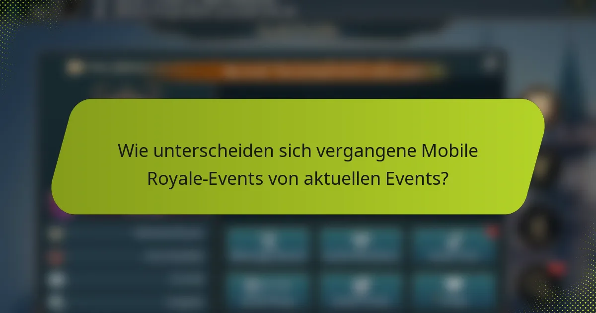Wie unterscheiden sich vergangene Mobile Royale-Events von aktuellen Events?
